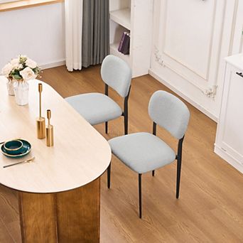 Unikome 2 Pack Teddy Velvet Dining Chairs - Stylish Comfort for Modern Dining Spaces