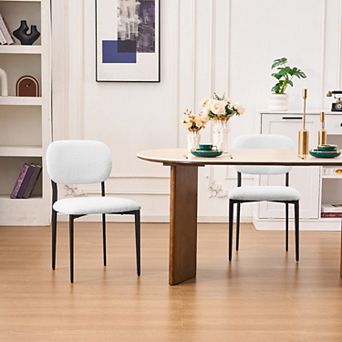 Unikome 2 Pack Teddy Velvet Dining Chairs - Stylish Comfort for Modern Dining Spaces