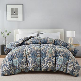 Unikome All Season Vintage Paisley Patterned Bedding- Goose Feather Down Comforter