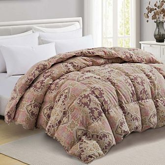 Unikome All Season Goose Down Comforter with Vintage Paisley Print
