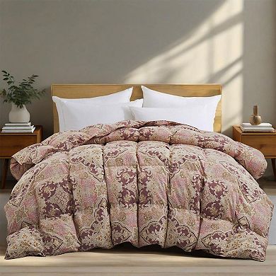 Unikome All Season Goose Down Comforter with Vintage Paisley Print