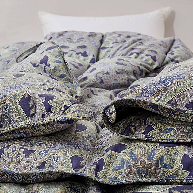 Unikome Goose Feather Down Comforter Vintage Paisley Bedding for Year-Round Use