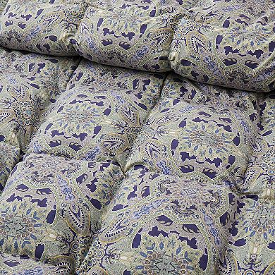 Unikome Goose Feather Down Comforter Vintage Paisley Bedding for Year-Round Use