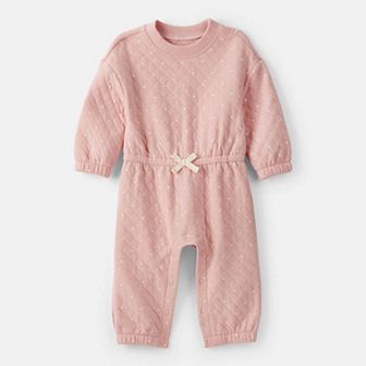 Baby Girl Carter's Long Sleeve Jumpsuit with Bow Detail