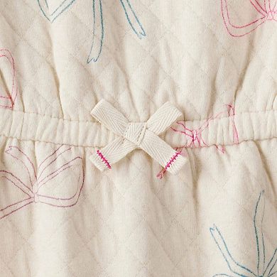 Baby Girl Carter's Bow Print Long Sleeve Jumpsuit