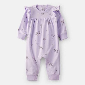 Baby Girl Carter's Unicorn Print Long Sleeve Jumpsuit
