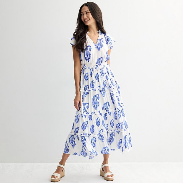 chinese dress ladies Tiered Ruffle Short Sleeve Maxi  The 308 Boutique