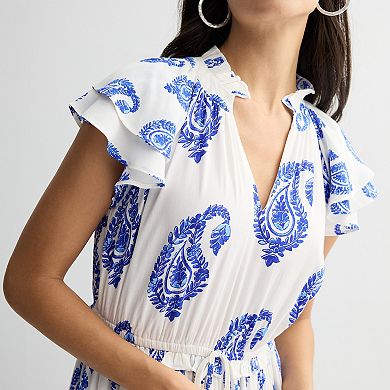 Women's Farmers Market Short Sleeve Tiered Maxi Dress