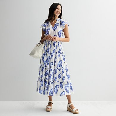 Women's Farmers Market Short Sleeve Tiered Maxi Dress
