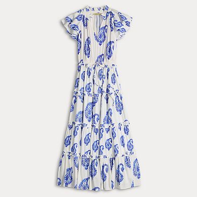 Women's Farmers Market Short Sleeve Tiered Maxi Dress
