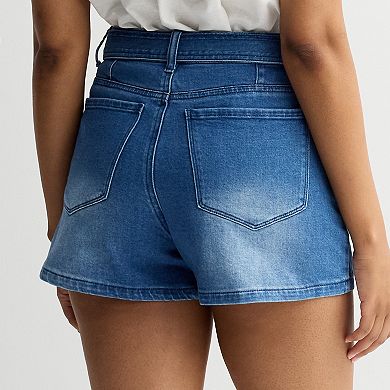 Women's Farmers Market Tie Belt Denim Shorts