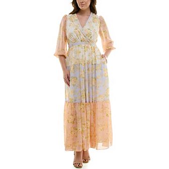 Plus Size Taylor Balloon Sleeve V-Neck Maxi Dress
