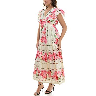 Plus Size Taylor Flutter Sleeve Fit and Flare Dress
