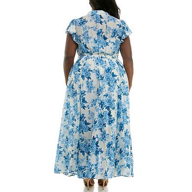 Plus Size Taylor Flutter Sleeve Shirt Dress
