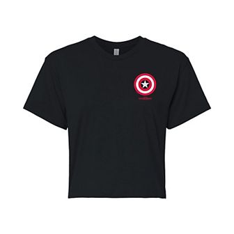 Juniors' Marvel Captain America: Brave New World Icons Cropped Tee