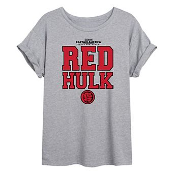 Juniors' Marvel Captain America: Brave New World Red Hulk Oversized Tee