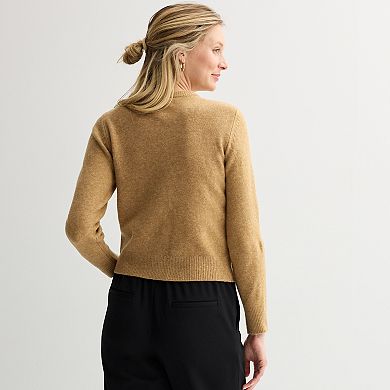 Women's Nine West Button Front Crewneck Sweater