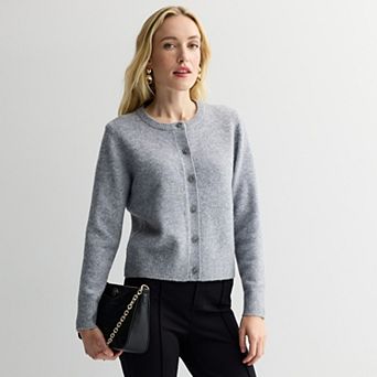 Women's Nine West Button Front Crewneck Sweater