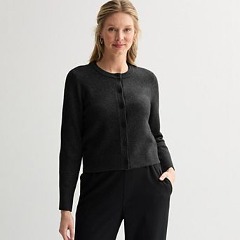 Women's Nine West Button Front Crewneck Sweater