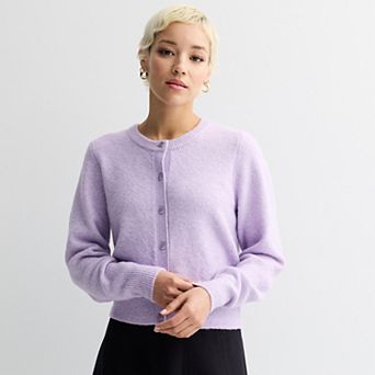 Women's Nine West Button Front Crewneck Sweater