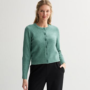 Women's Nine West Button Front Crewneck Sweater