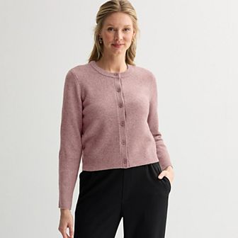 Women's Nine West Button Front Crewneck Sweater