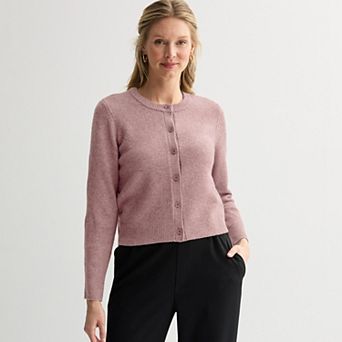 Women's Nine West Button Front Crewneck Sweater