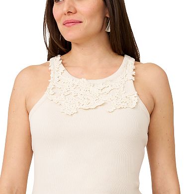 Women's Flint & Moss Lace Detail Cotton Rib Tank Top