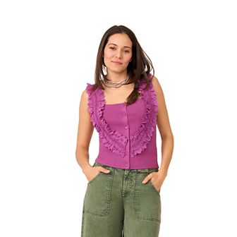 Women's Flint & Moss Lace Trim Sweater Knit Vest