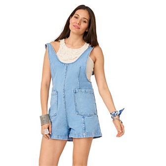Women's Flint & Moss Patch Pocket Denim Romper