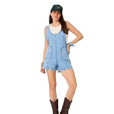 Women's Flint & Moss Patch Pocket Denim Romper