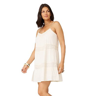 Women's Flint & Moss Lace Trim Tiered Cotton Mini Dress
