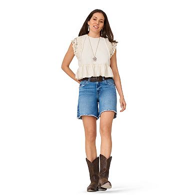 Women's Flint & Moss Lace Trim Cotton Knit Top