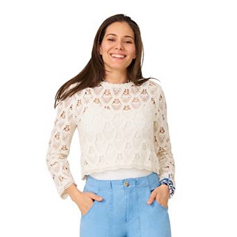 Women's Flint & Moss Open Crochet Sweater