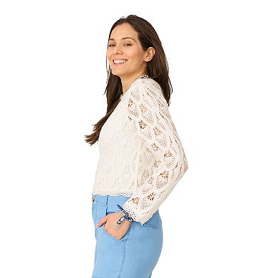 Women's Flint & Moss Open Crochet Sweater