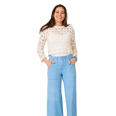 Women's Flint & Moss Open Crochet Sweater