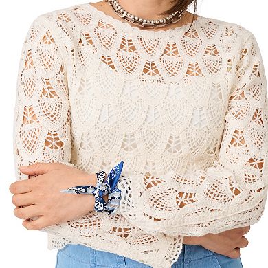Women's Flint & Moss Open Crochet Sweater