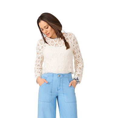 Women's Flint & Moss Open Crochet Sweater