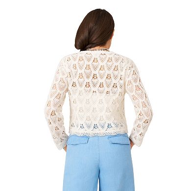 Women's Flint & Moss Open Crochet Sweater