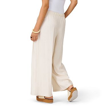 Women's Flint & Moss Relaxed Wide Leg Linen Blend Pants