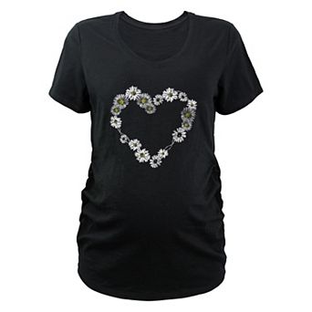 Maternity Heart Of Daisies Graphic Tee