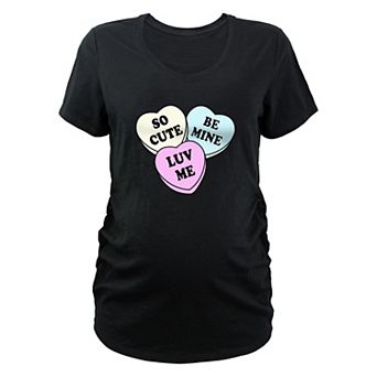 Maternity Valentine's Day Candy Hearts Graphic Tee