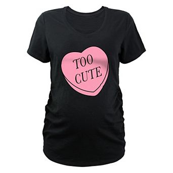 Maternity Too Cute Candy Heart Graphic Tee