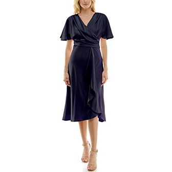 Women's Taylor Dolman Sleeve Bias Cut Midi Dress