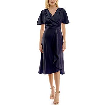 Women's Taylor Dolman Sleeve Bias Cut Midi Dress