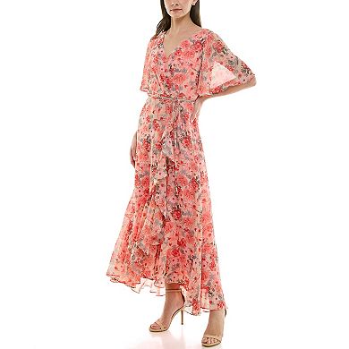 Women's Taylor Faux Wrap Ruffle Hem Fit & Flare Dress