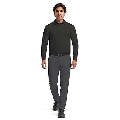 Men's Grand Slam Long Sleeve Fineline Heather Stripe Polo