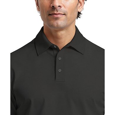 Men's Grand Slam Long Sleeve Fineline Heather Stripe Polo