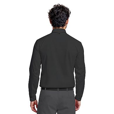 Men's Grand Slam Long Sleeve Fineline Heather Stripe Polo