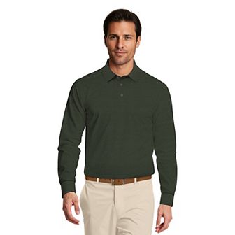 Men's Grand Slam Long Sleeve Fineline Heather Stripe Polo